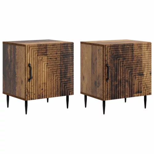vidaXL Éjjeliszekrény 2 pcs Antik Fa 43 x 34,5 x 50 cm Szerelt Fa