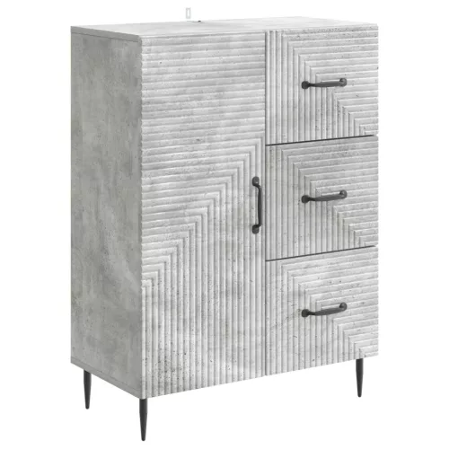 vidaXL Széf fiókkal Betonszürke 66 x 34,5 x 89,5 cm Szerelt Fa