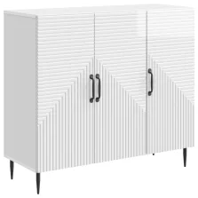   vidaXL Széf Magasfényű Fehér 89 x 34,5 x 80 cm Szerelt Fa