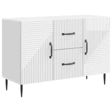   vidaXL Széf fiókkal Magasfényű Fehér 89 x 34,5 x 60 cm Szerelt Fa