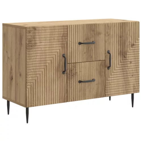 vidaXL Széf fiókkal Kézműves Tölgy 89 x 34,5 x 60 cm Szerelt Fa