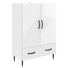   vidaXL Széf fiókkal Magasfényű Fehér 66 x 34,5 x 95 cm Szerelt Fa