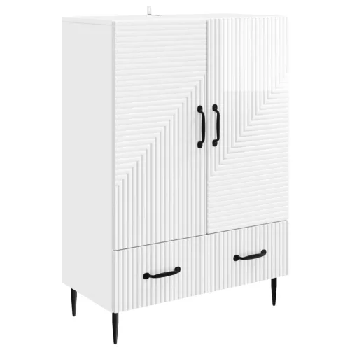 vidaXL Széf fiókkal Magasfényű Fehér 66 x 34,5 x 95 cm Szerelt Fa