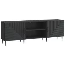 vidaXL TV szekrény Fekete 150 x 31 x 50 cm Szerelt Fa
