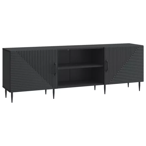 vidaXL TV szekrény Fekete 150 x 31 x 50 cm Szerelt Fa