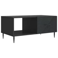 vidaXL Dohányzóasztal Fekete 90 x 50 x 40 cm Szerelt Fa