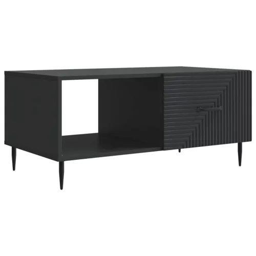 vidaXL Dohányzóasztal Fekete 90 x 50 x 40 cm Szerelt Fa