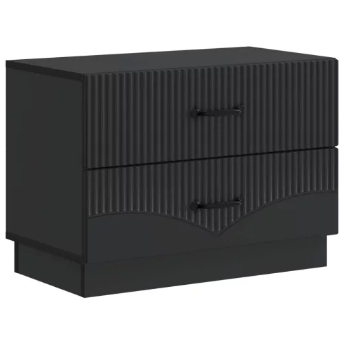 vidaXL Éjjeliszekrény fiókkal Fekete 62 x 34,5 x 44,5 cm Szerelt Fa