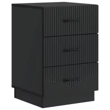   vidaXL Éjjeliszekrény fiókkal Fekete 43 x 41 x 63,5 cm Szerelt Fa