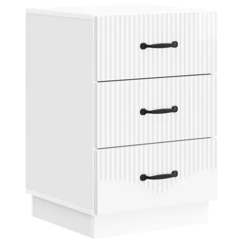 vidaXL Éjjeliszekrény Magasfényű Fehér 43 x 41 x 63,5 cm Szerelt Fa