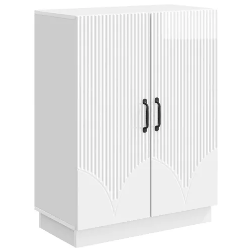 vidaXL Széf Magasfényű Fehér 66 x 34,5 x 87 cm Szerelt Fa