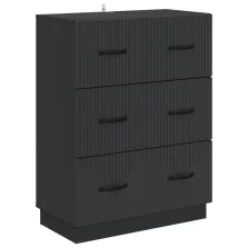 vidaXL Fiókos szekrény Fekete 66 x 34,5 x 87 cm Szerelt Fa
