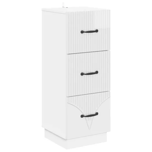 vidaXL Fiókos szekrény Magasfényű Fehér 33 x 34,5 x 87 cm Szerelt Fa