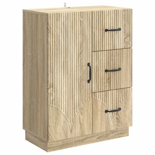 vidaXL Széf fiókkal Sonoma Tölgy 66 x 34,5 x 87 cm Szerelt Fa