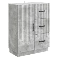   vidaXL Széf fiókkal Betonszürke 66 x 34,5 x 87 cm Szerelt Fa