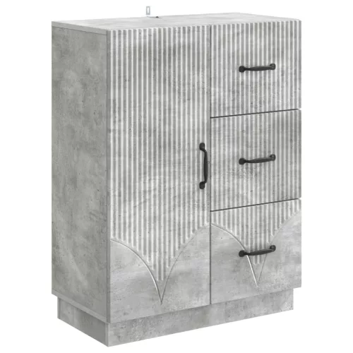 vidaXL Széf fiókkal Betonszürke 66 x 34,5 x 87 cm Szerelt Fa