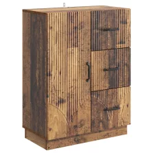 vidaXL Széf fiókkal Antik Fa 66 x 34,5 x 87 cm Szerelt Fa