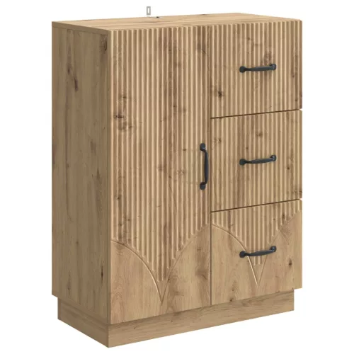 vidaXL Széf fiókkal Kézműves Tölgy 66 x 34,5 x 87 cm Szerelt Fa