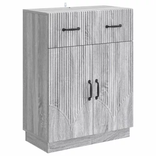 vidaXL Széf fiókkal Szürke Sonoma 66 x 34,5 x 87 cm Szerelt Fa