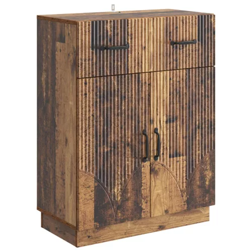 vidaXL Széf fiókkal Antik Fa 66 x 34,5 x 87 cm Szerelt Fa