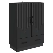 vidaXL Széf fiókkal Fekete 66 x 34,5 x 92 cm Szerelt Fa