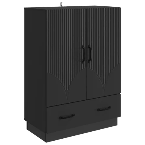 vidaXL Széf fiókkal Fekete 66 x 34,5 x 92 cm Szerelt Fa