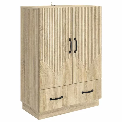 vidaXL Széf fiókkal Sonoma Tölgy 66 x 34,5 x 92 cm Szerelt Fa