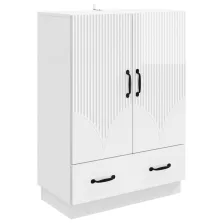   vidaXL Széf fiókkal Magasfényű Fehér 66 x 34,5 x 92 cm Szerelt Fa