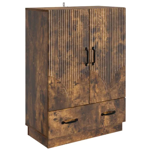 vidaXL Széf fiókkal Füstös Tölgy 66 x 34,5 x 92 cm Szerelt Fa