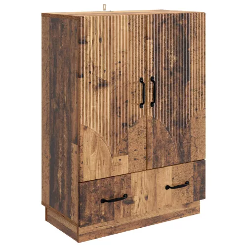 vidaXL Széf fiókkal Antik Fa 66 x 34,5 x 92 cm Szerelt Fa