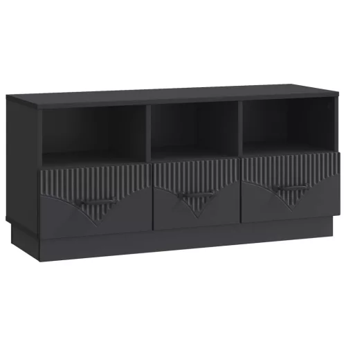 vidaXL TV szekrény fiókkal Fekete 102 x 34,5 x 47 cm Szerelt Fa