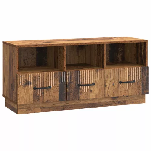 vidaXL TV szekrény fiókkal Antik Fa 102 x 34,5 x 47 cm Szerelt Fa