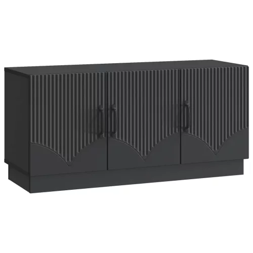 vidaXL TV szekrény Fekete 99 x 34,5 x 47 cm Szerelt Fa