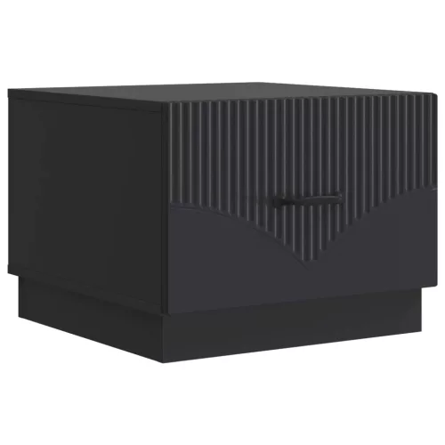 vidaXL Dohányzóasztal fiókkal Fekete 49 x 50 x 37 cm Szerelt Fa