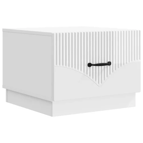 vidaXL Dohányzóasztal Magasfényű Fehér 49 x 50 x 37 cm Szerelt Fa