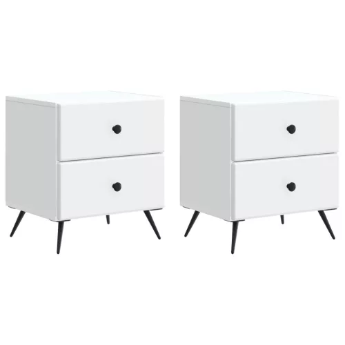 vidaXL Éjjeliszekrény 2 pcs Fehér 43 x 34,5 x 47,5 cm Szerelt Fa