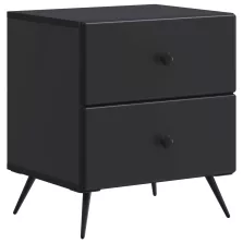   vidaXL Éjjeliszekrény fiókkal Fekete 43 x 34,5 x 47,5 cm Szerelt Fa