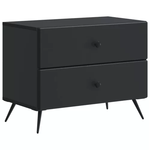 vidaXL Éjjeliszekrény fiókkal Fekete 62 x 34,5 x 47,5 cm Szerelt Fa