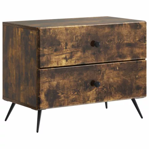 vidaXL Éjjeliszekrény Füstös Tölgy 62 x 34,5 x 47,5 cm Szerelt Fa
