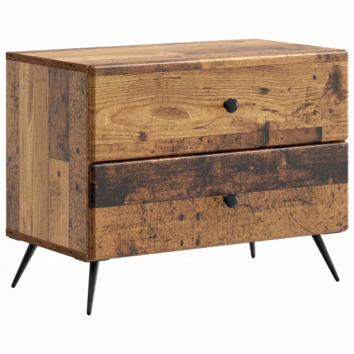 vidaXL Éjjeliszekrény fiókkal Antik Fa 62 x 34,5 x 47,5 cm Szerelt Fa