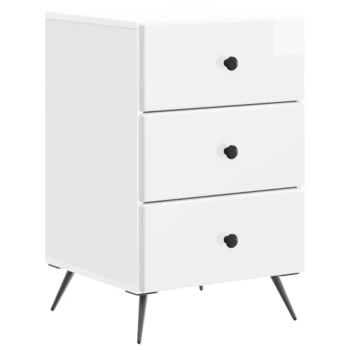 vidaXL Éjjeliszekrény Magasfényű Fehér 43 x 41 x 66,5 cm Szerelt Fa