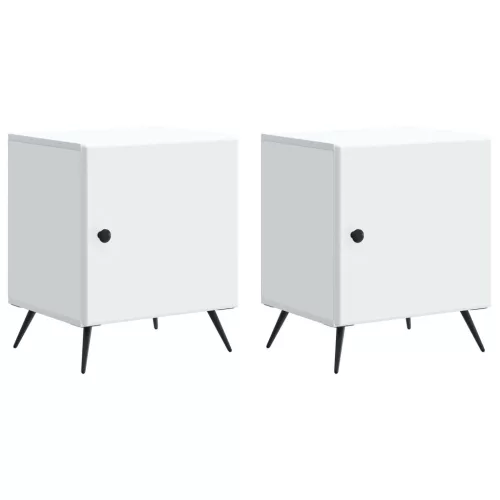 vidaXL Éjjeliszekrény 2 pcs Fehér 43 x 34,5 x 50 cm Szerelt Fa