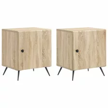   vidaXL Éjjeliszekrény 2 pcs Sonoma Tölgy 43 x 34,5 x 50 cm Szerelt Fa