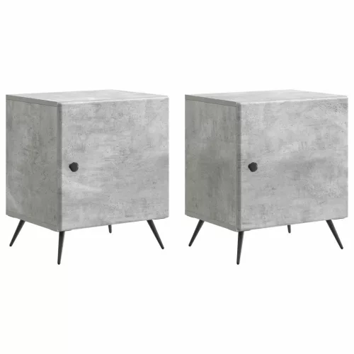 vidaXL Éjjeliszekrény 2 pcs Betonszürke 43 x 34,5 x 50 cm Szerelt Fa