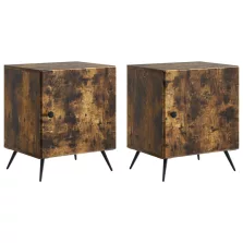  vidaXL Éjjeliszekrény 2 pcs Füstös Tölgy 43 x 34,5 x 50 cm Szerelt Fa