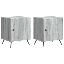   vidaXL Éjjeliszekrény 2 pcs Szürke Sonoma 43 x 34,5 x 50 cm Szerelt Fa