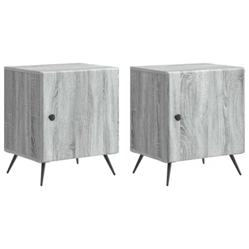vidaXL Éjjeliszekrény 2 pcs Szürke Sonoma 43 x 34,5 x 50 cm Szerelt Fa