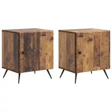   vidaXL Éjjeliszekrény 2 pcs Antik Fa 43 x 34,5 x 50 cm Szerelt Fa
