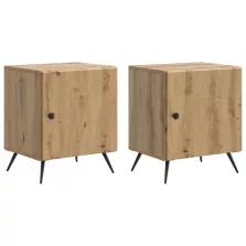   vidaXL Éjjeliszekrény 2 pcs Kézműves Tölgy 43 x 34,5 x 50 cm