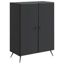 vidaXL Széf Fekete 66 x 34,5 x 90 cm Szerelt Fa